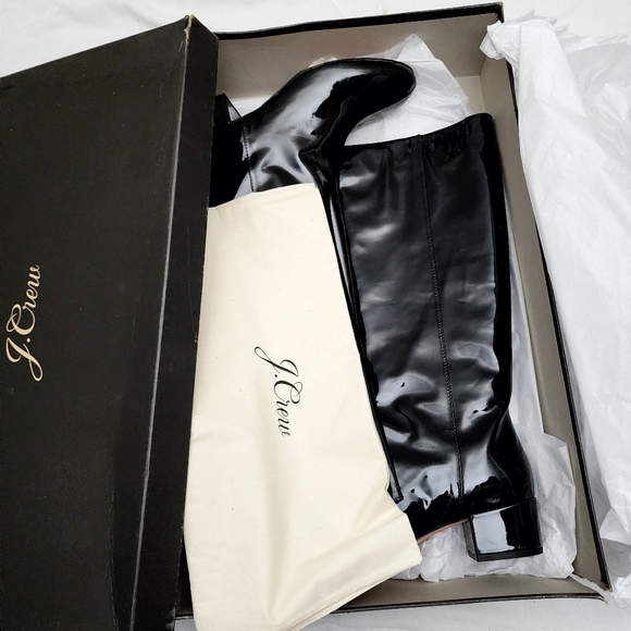 NEW J. Crew Italian Leather Knee High Black Patent Leather Knee High Boot - Picture 11 of 11